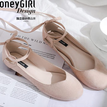 平底鞋浅口单鞋绑带鞋