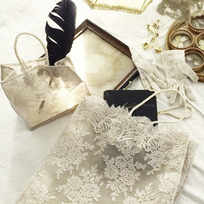 ins大莉同款蕾丝手提包