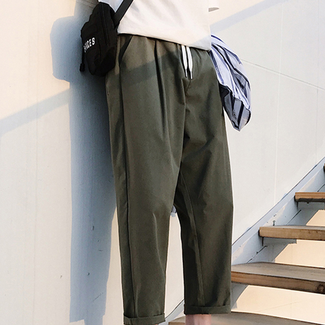 韩版潮流ulzzang宽松直筒裤
