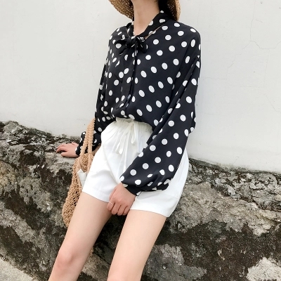 早秋印花雪纺衬衣