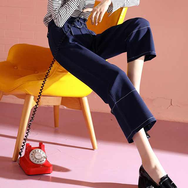 垂感花苞九分裤