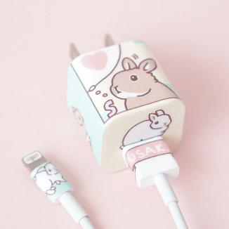 猫咪苹果可爱充电器贴纸