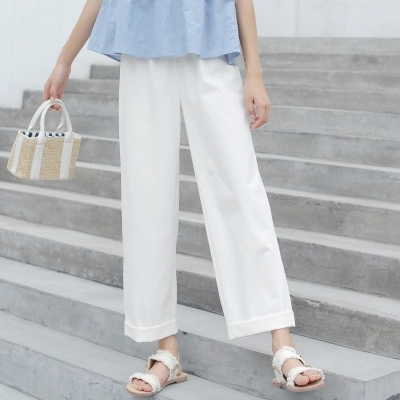 复古休闲纯棉高腰显瘦萝卜裤