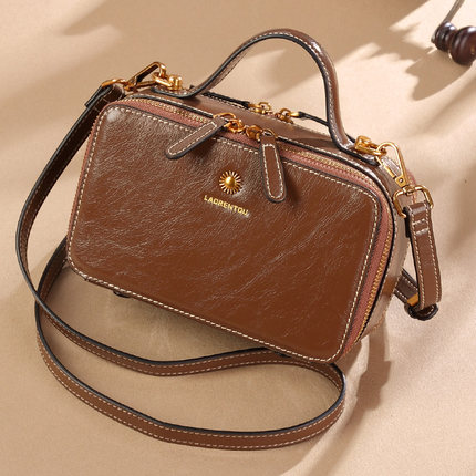 韩版百搭真皮单肩包