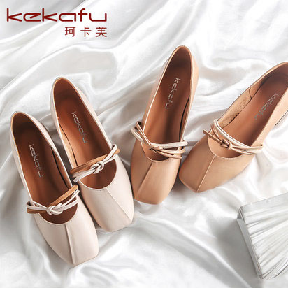 韩版浅口低粗跟单鞋