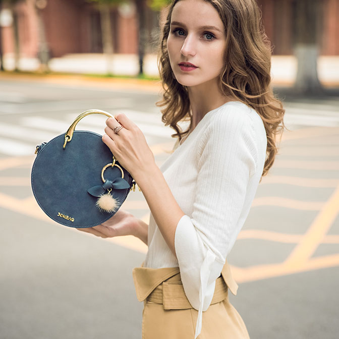 韩版百搭手提可爱小圆包