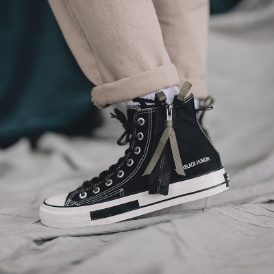 复古做旧高帮帆布鞋