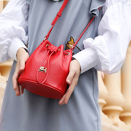 韩版时尚红色少女小挎包
