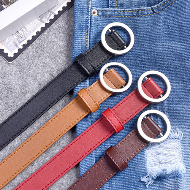 无孔圆扣女士皮带