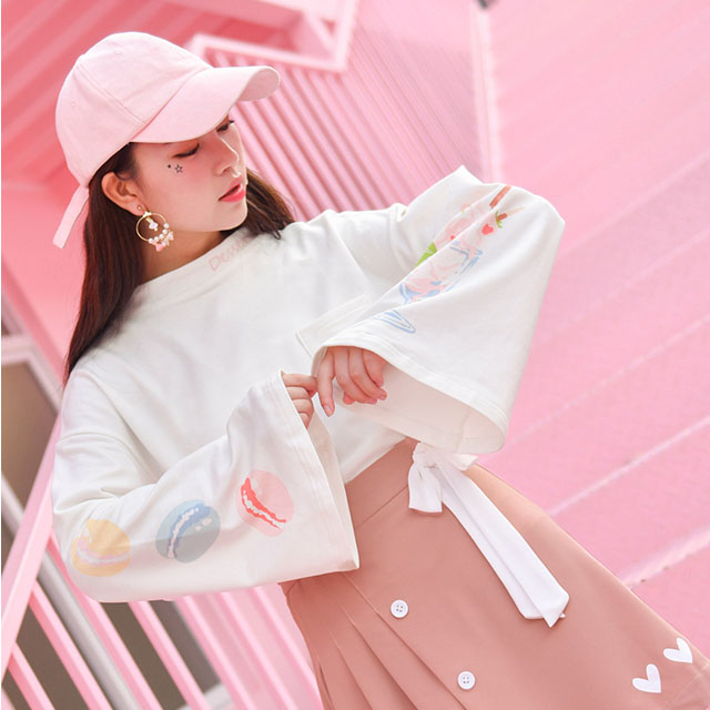 小清新喇叭袖t恤