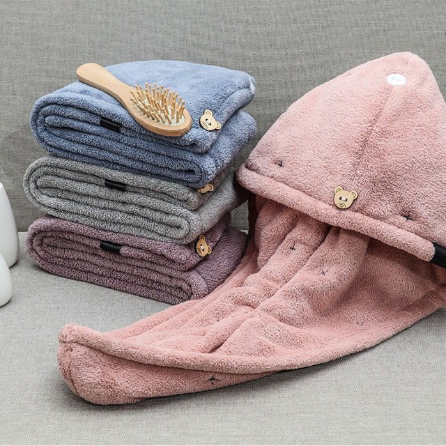 日本双层加厚干发帽