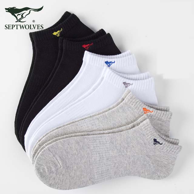 6双装七匹狼男士纯棉短袜
