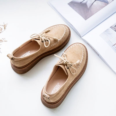 英伦风复古厚底小皮鞋