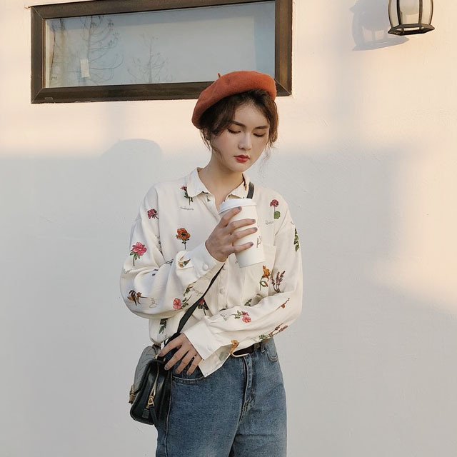 港味复古印花衬衫