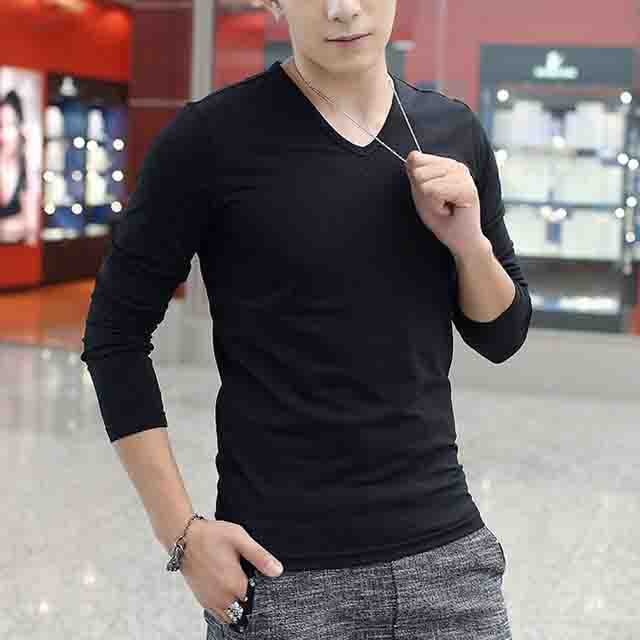 男士莫代尔长袖t恤