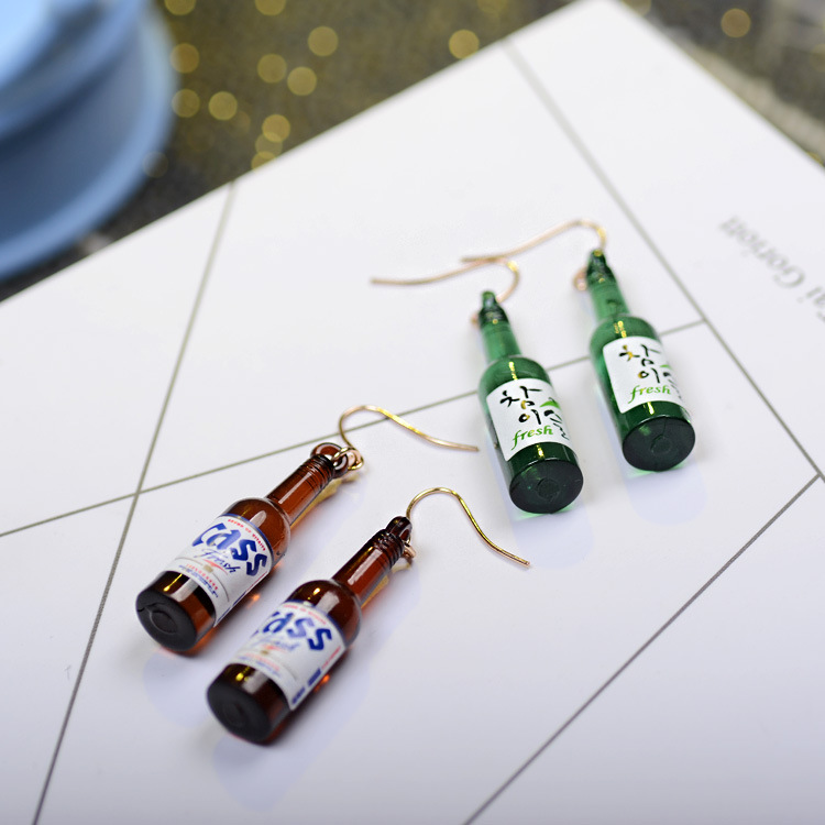 创意小烧酒瓶子耳环