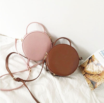 韩国单肩复古小圆包