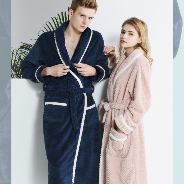 珊瑚绒情侣睡袍家居服