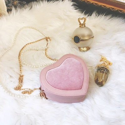 韩版毛毛百搭爱心包