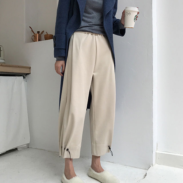 抽绳小脚休闲裤