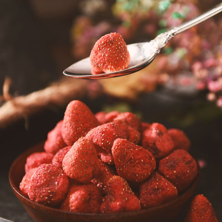 展艺甜品用冻草莓果干500g