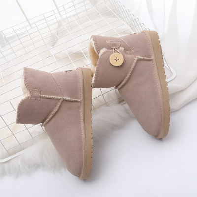 冬季羊加绒保暖平底棉鞋