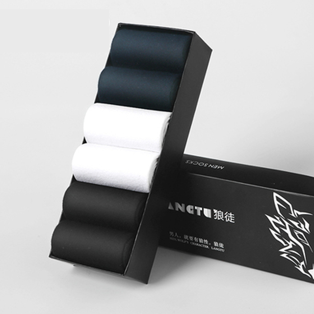 6双装男士纯棉中筒袜