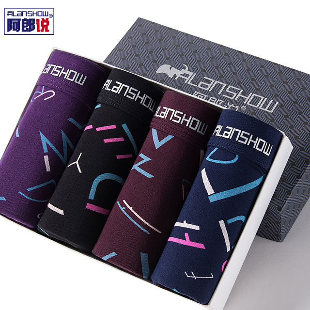 4条装男士平角内裤