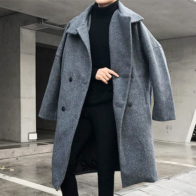 韩版秋冬长款呢大衣