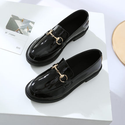 大叔家圆头低跟懒人乐福鞋