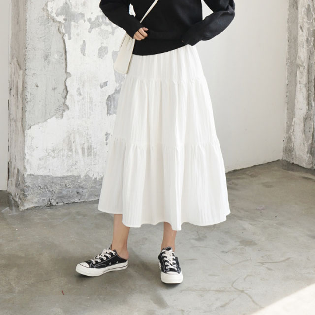 韩版高腰蛋糕裙