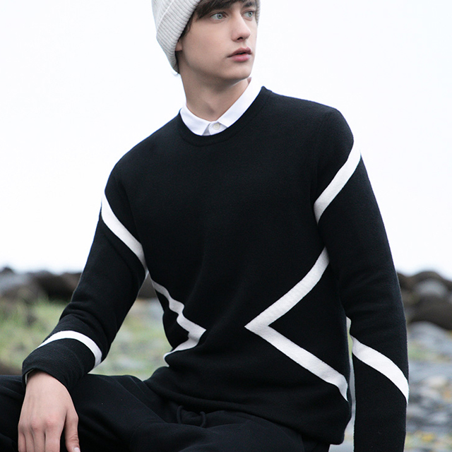 韩版圆领套头毛衣