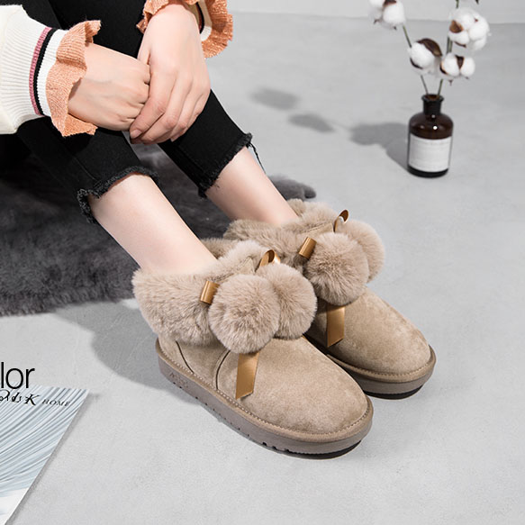 艾斯臣加绒短筒雪地靴