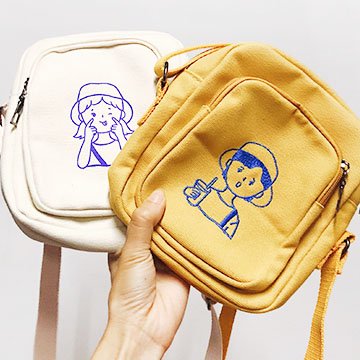 刺绣闺蜜斜挎帆布包