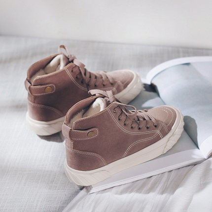 加绒高帮学生板鞋