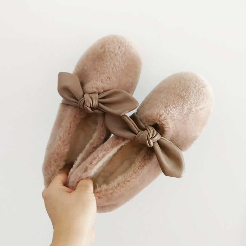 冬羊羔毛一脚蹬瓢鞋