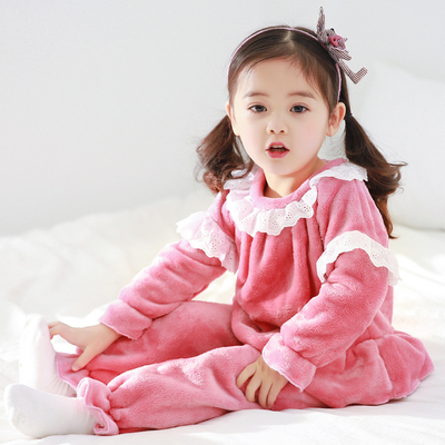 冬季宝宝珊瑚绒家居服套装