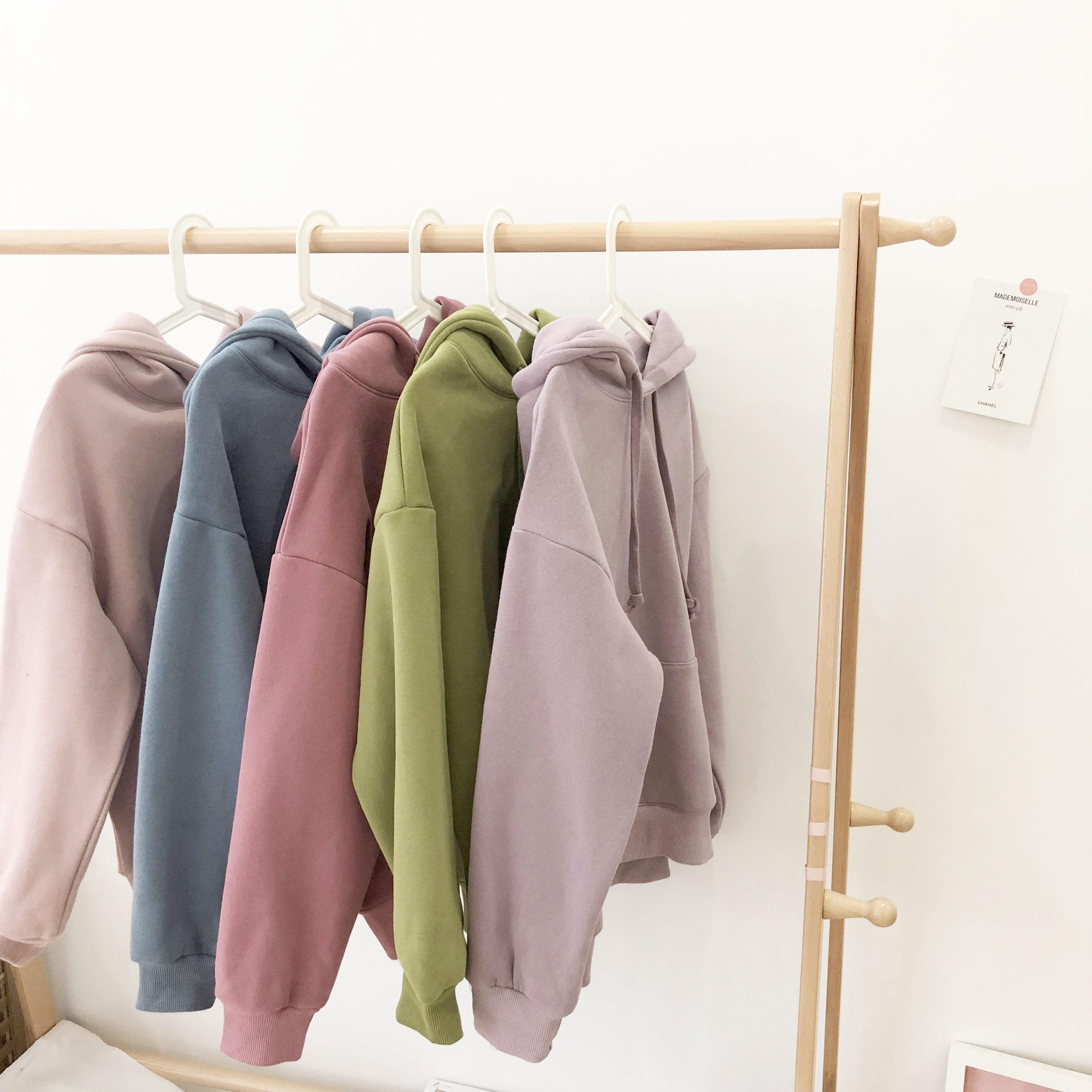 加绒厚多色连帽休闲卫衣