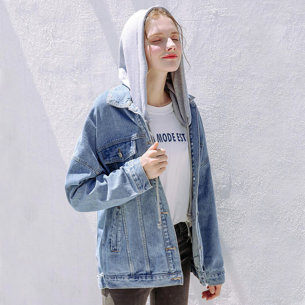 冬天加绒宽松牛仔外套