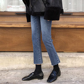 chic微喇高腰牛仔裤