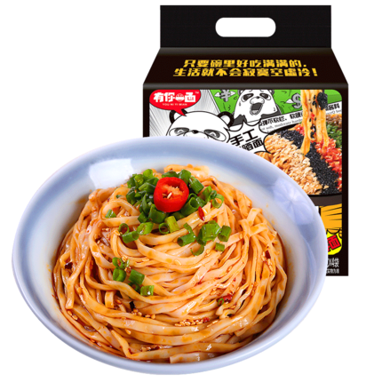 网红方便速食宽面热干面