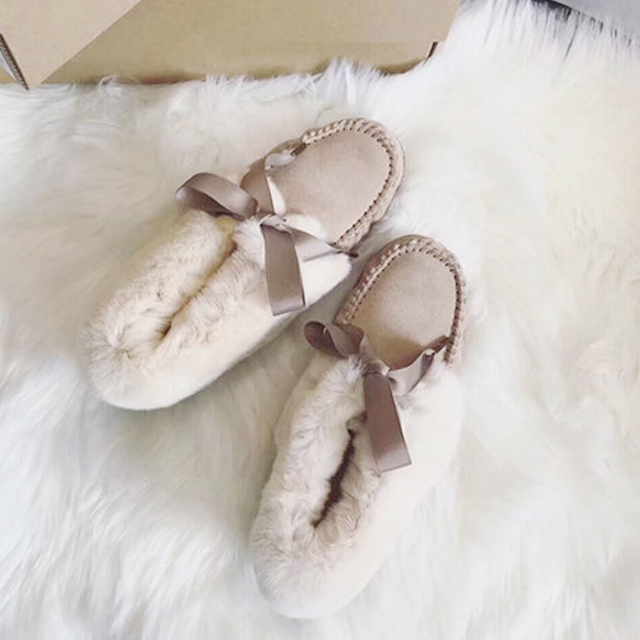 百搭平底加绒豆豆鞋