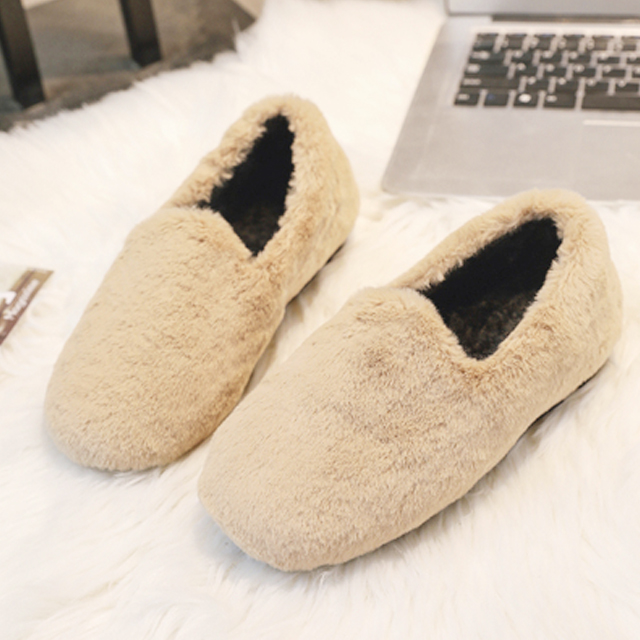 网红平底毛毛鞋