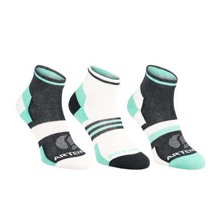 迪卡侬秋冬透气含棉运动袜3双