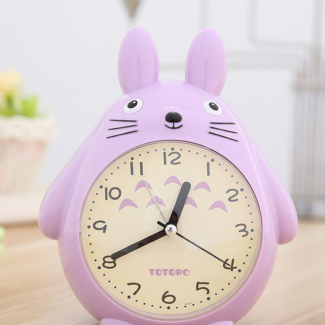 卡通静音夜光学生闹钟