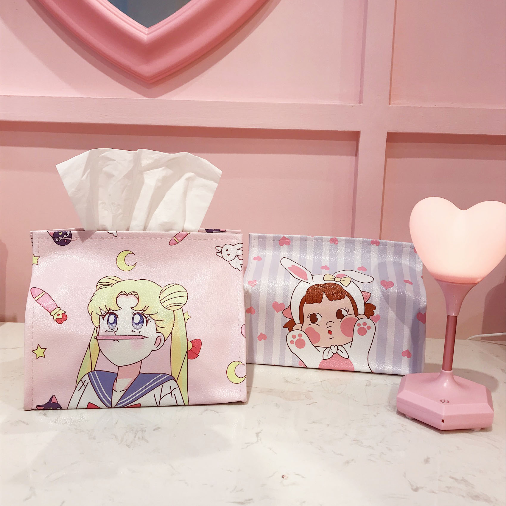  PU皮可爱卡通桌面纸巾套