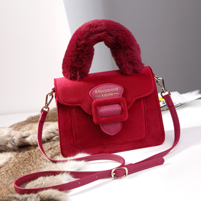 TWIGS丝绒软毛手提包