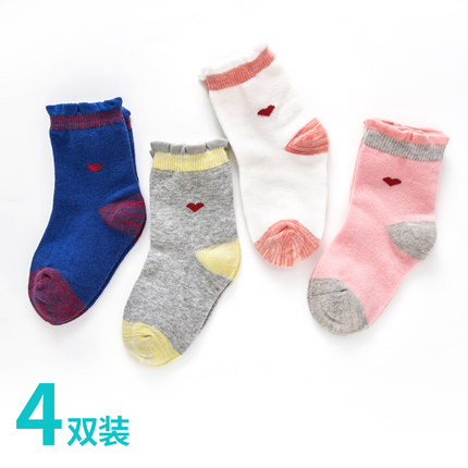 儿童秋冬季纯棉袜子