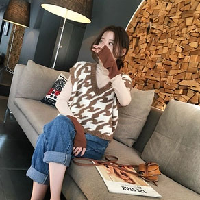 张贝贝chic复古学院风针织马甲