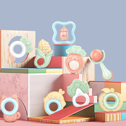 新生儿牙胶手摇铃婴儿玩具